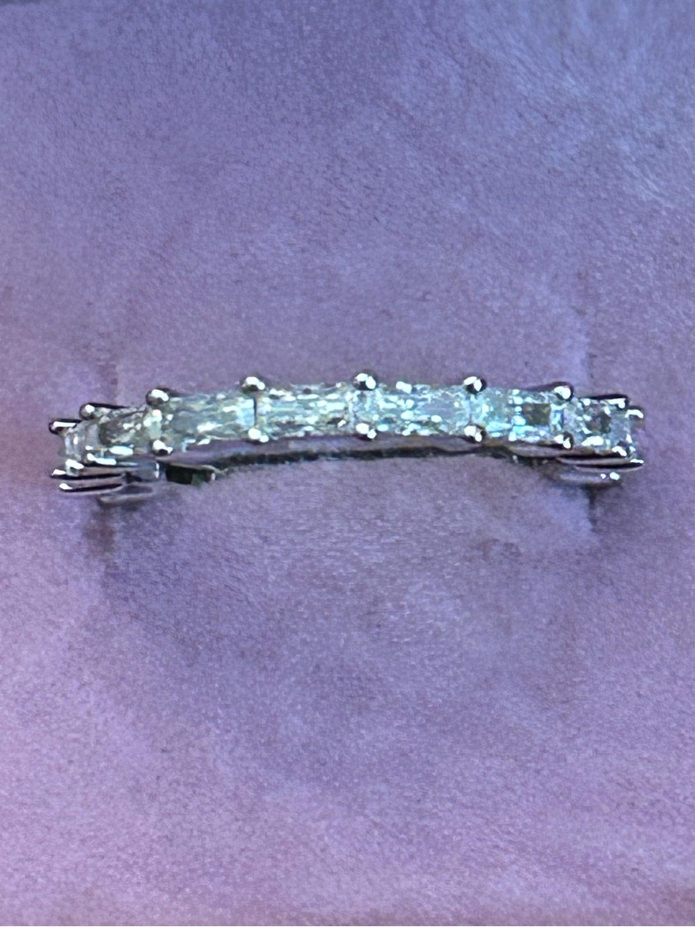 2.00CTW Moissanite Baguette Eternity Band Ring 💍 925 Sterling Silver Size 8